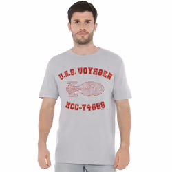 Star Trek Mens Voyager Athletic T-Shirt - L, Sport Heather