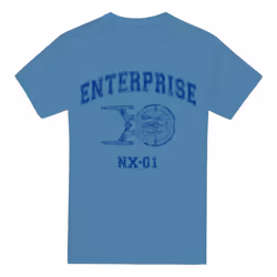 Star Trek Mens Enterprise Athletic T-Shirt - 3XL, Carolina Blue
