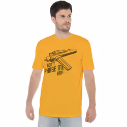 Star Trek Mens Don't Phase Me Bro T-Shirt - S, Gold