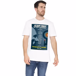 Star Trek Mens The Next Generation Season 1 Episode 1 T-Shirt - XXL, White