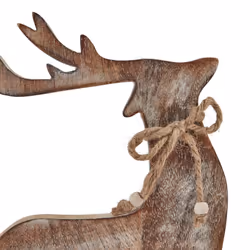 Hill Interiors White Wash Collection Wooden Reindeer Decoration