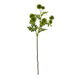 Hill Interiors Globe Thistle Spray Artificial Flower - One Size, Green