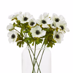 Hill Interiors Anemone Spray Artificial Flower - One Size, White