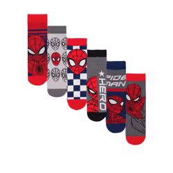 Spider-Man Boys Socks (Pack of 6) - 6 UK Child-8 UK Child, Multicoloured
