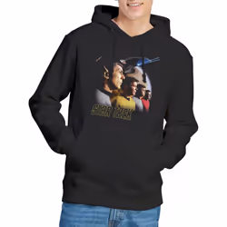 Star Trek Mens Forward to Adventure Hoodie - M, Black