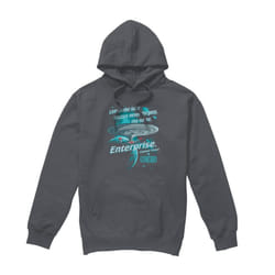 Star Trek Mens Never Forget Hoodie - L, Charcoal