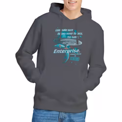 Star Trek Mens Never Forget Hoodie - XXL, Charcoal