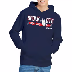 Star Trek Mens Spock the Vote Hoodie - S, Navy