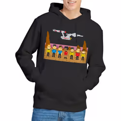 Star Trek Mens The Original Series Trexel Crew Hoodie - S, Black