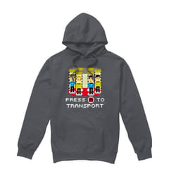 Star Trek Mens Press A to Transport Hoodie - XL, Charcoal