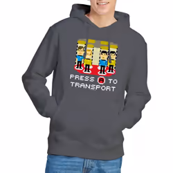 Star Trek Mens Press A to Transport Hoodie - XL, Charcoal