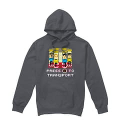Star Trek Mens Press A to Transport Hoodie - XXL, Charcoal