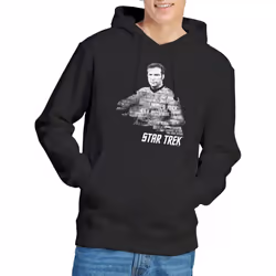 Star Trek Mens Words Captain Kirk Hoodie - S, Black