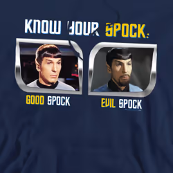 Star Trek Mens Know Your Spock Hoodie - L, Navy