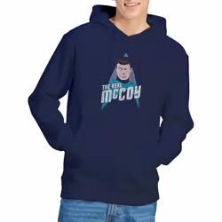 Star Trek Mens The Real McCoy Hoodie - XXL, Navy