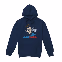 Star Trek Mens He's Dead Jim Hoodie - XXL, Navy