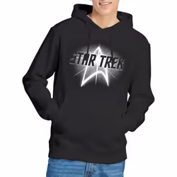 Star Trek Mens Glow Logo Hoodie - S, Black