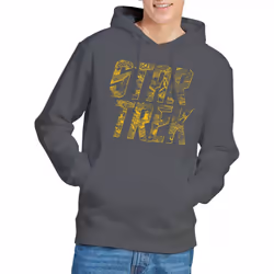 Star Trek Mens Schematic Logo Hoodie - XXL, Charcoal