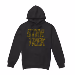 Star Trek Mens Distressed Logo Hoodie - XXL, Black