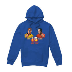 Star Trek Mens Kirk Vs Khan Hoodie - XXL, Royal Blue