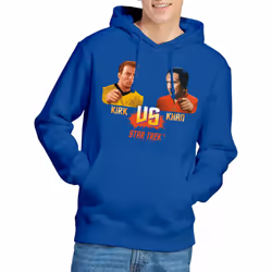 Star Trek Mens Kirk Vs Khan Hoodie - XXL, Royal Blue