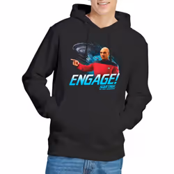Star Trek Mens Engage Hoodie - XXL, Black