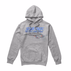 Star Trek Mens The Next Generation Distressed Hoodie - S, Sport Heather