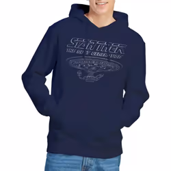Star Trek Mens The Next Generation Enterprise Hoodie - S, Navy