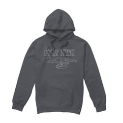 Star Trek Mens The Original Series Enterprise Hoodie - XL, Charcoal