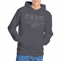 Star Trek Mens The Original Series Enterprise Hoodie - XXL, Charcoal