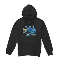 Star Trek Mens Main Three Hoodie - L, Black
