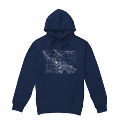Star Trek Mens Enterprise Print Hoodie - XXL, Navy