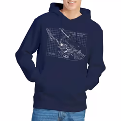 Star Trek Mens Enterprise Print Hoodie - XXL, Navy