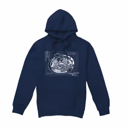 Star Trek Mens Bridge Print Hoodie - S, Navy