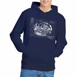 Star Trek Mens Bridge Print Hoodie - S, Navy