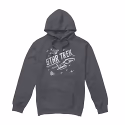 Star Trek Mens Through Space Hoodie - XXL, Charcoal