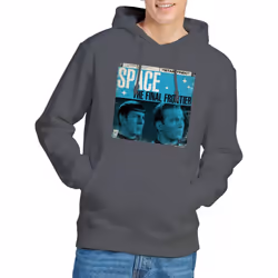 Star Trek Mens Final Frontier Cover Hoodie - M, Charcoal