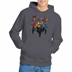 Star Trek Mens Deep Space Thrills Hoodie - S, Charcoal