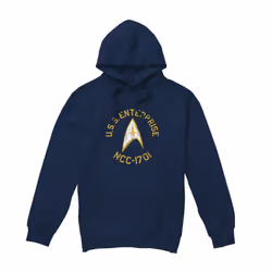 Star Trek Mens Collegiate Hoodie - S, Navy