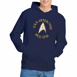 Star Trek Mens Collegiate Hoodie - XXL, Navy