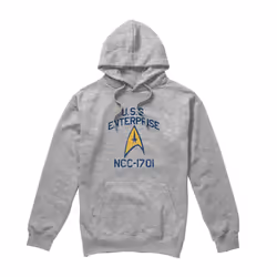 Star Trek Mens Collegiate Arch Hoodie - L, Sport Heather