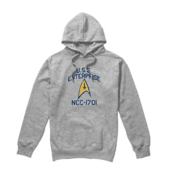 Star Trek Mens Collegiate Arch Hoodie - L, Sport Heather