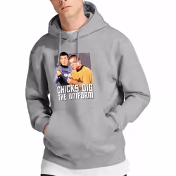 Star Trek Mens Chicks Dig Hoodie - M, Sport Heather