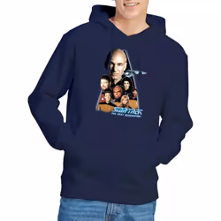 Star Trek Mens Next Generation Crew Hoodie - S, Navy