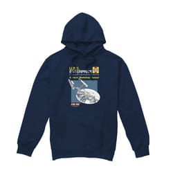 Star Trek Mens Enterprise Manual Hoodie - XL, Navy