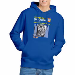 Star Trek Mens Tricorder Manual Hoodie - L, Royal Blue