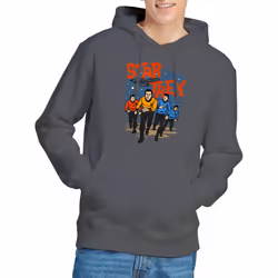 Star Trek Mens Run Forward Hoodie - XXL, Charcoal