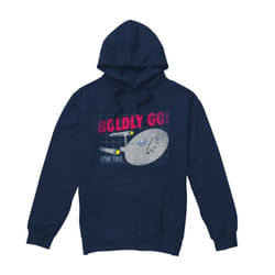 Star Trek Mens Boldly Go Hoodie - XXL, Navy