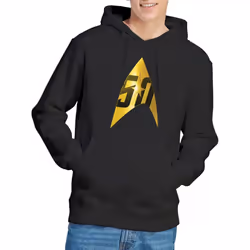Star Trek Mens 50th Anniversary Delta Hoodie - XL, Black