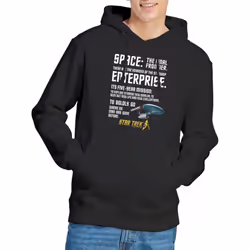Star Trek Mens Intro Hoodie - S, Black